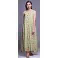 thumbnail image 3 of Bimba Robe de Nuit Maxi en Rayonne pour Femmes, Imprimée, Sans Manches, Robe de Nuit Maxi TP, 3 of 5
