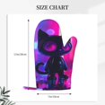 thumbnail image 2 of Cauagu Neon Toy Cat Reflections Print Oven Mitts 2 Piece Set,BBQ Gloves Grilling Gloves Kitchen Silicone Oven Gloves Heat Resistant Oven Mitts for Barbecue Cooking & Baking, 2 of 6
