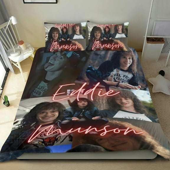 Eddie Munson-themed Bed Sheet Set Three Piece Set Comfortable And Skin Friendly Unique Design Home Decor Gifts For Family Friends fans36x75Inches（90*190cm）