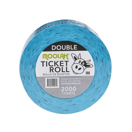 Moolah Double Ticket Roll, Blue, 2000ct