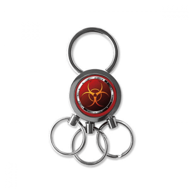Logo, sustancia peligrosa Llavero de metal de acero inoxidable Llavero Anillo de cadena Llavero