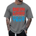 thumbnail image 1 of TSADFHJI Mens Shirts Long Sleeve Button Mens Short Sleeved Sports Summer Shirt Fashion T Shirt Letter Pattern Sweatshirt Loose Round Neck Back Printed Shirt Retro Street Dress Long Coat L Grey, 1 of 9