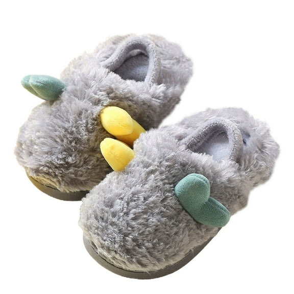 Yindaity Boys Slippers Toddler Slippers Boys Girls House Shoes Slip on Baby Sock Shoes Lightweight Outdoor Walking Shoes(Grey,12)