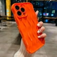 thumbnail image 4 of Water Ripple Pattern Case for iPhone 14 Pro Soft TPU Shockproof Camera Protective Back Cover for Women Girl Curly Wave Frame Phone Case for iPhone 14 Pro 6.1 Inch Orange, 4 of 7