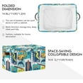 thumbnail image 3 of Coolnut Summer Pattern Storage Basket Foldable Storage Bin 2 Pack, Canvas Rectangular Storage Basket with Leather Handles for Home Closet & Office Decor Gifts, 3 of 7