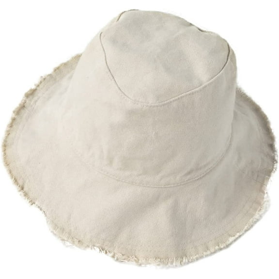 CoCopeaunts Women's Bucket Hat Cotton Frayed Brim Summer Fisherman Hat Ladies Thin Sun Shade Basin Hat Soft Casual All-Match