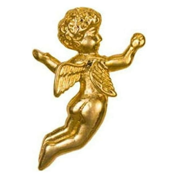Winged Flying Angel Lapel Pin Male, Gold - Family Pack of 3 Pins