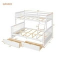thumbnail image 7 of Twin-Over-Full Bunk Bed with Safety Rail,,Solid Wood Bunk Bed Frame with Ladders and Two Drawers,Multifunctional Bunk Bed for Boys and Girls, Teens and Adults,White, 7 of 7