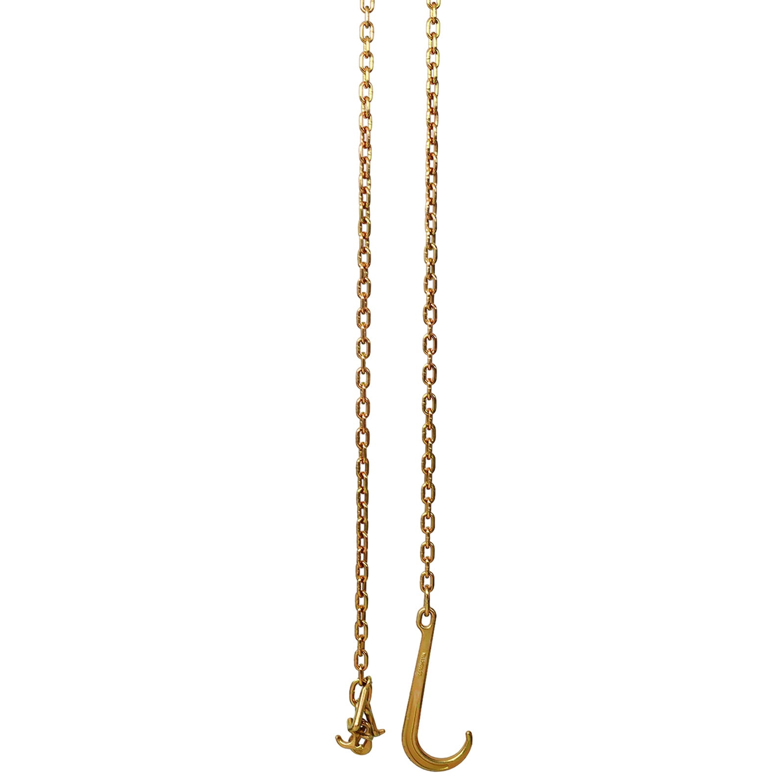 Grade 70 Tow Chain Kit (2-Pack), 5/16" x 10ft Transport Chains with J Hooks & Grab Hooks, 3,700lb Safe Working Load, Zinc Plated for Trucks, Trailers & Equipment