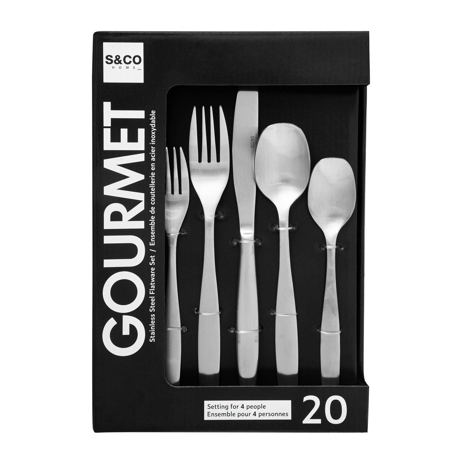 Milan 20‑Piece Gourmet Flatware Set (18/0 Brushed Stainless Steel)