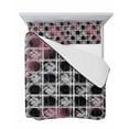 thumbnail image 7 of Quilts Twin-XL Size Bedding Set, Grey Pink Geometric Lightweight Quilted Comforter, Black White Boho Soft Reversible Bedspread Coverlet with Pillow Covers for All Season, 68" x 98", 7 of 7