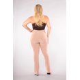 thumbnail image 4 of Plus Size High Waist Flare Pants With Front Seam Detail And Waist Tie - Latte, 4 of 9