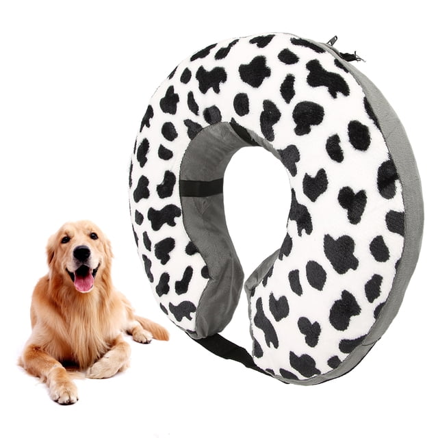Pet Protective Inflatable Collar, Breathable Blow Up Dog Collar Easy Cleaning Promote Recovery For Home Cows Point Hook And Hoop Fasteners,Love Peach Model