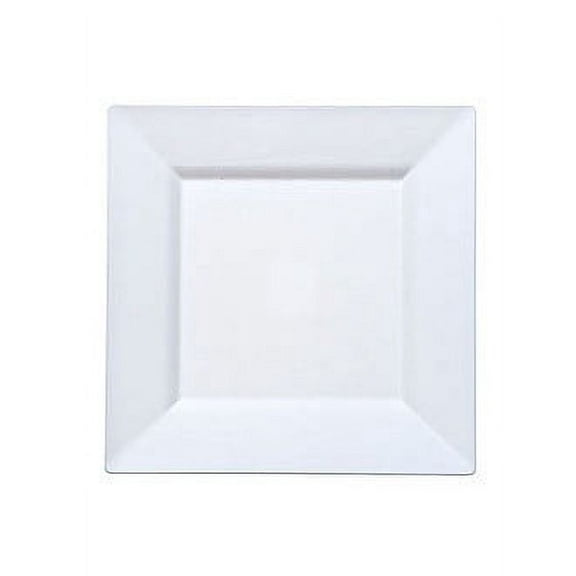 9 1/2" White Elegance Square Plastic Plates 10ct.