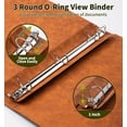 Green Ribbled Paper Vintage 3 Ring Binder, 1 Inch O Ring Loose Leaf Organizer | Fits 200 ...