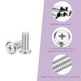 thumbnail image 4 of Uxcell M10x25mm Vis de Tête de Phillips à Tête Ronde Plate, Lot de 20 Vis de Machine d'Entraînement en Acier Inoxydable 304, 4 of 7