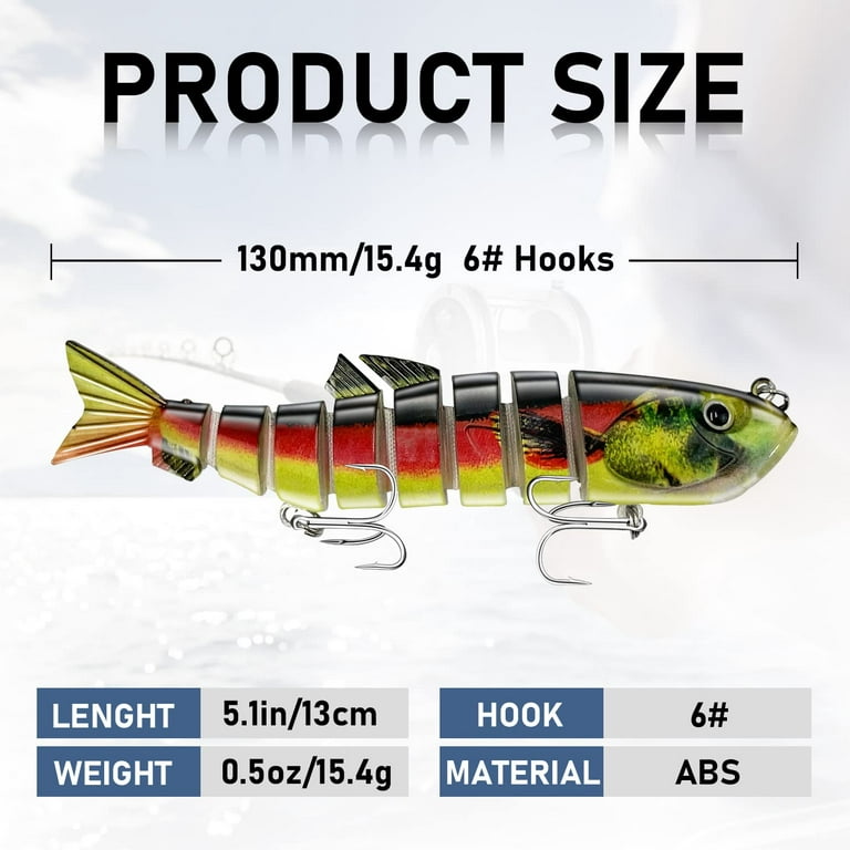 Fishing Lures Multi Jointed Fish Fishing Kits Slow Sinking Lifelike  Swimbait Freshwater and Saltwater Crankbaits for Bass Trout Bass Lures