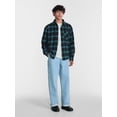 thumbnail image 2 of No Boundaries Boxy Cotton Plaid Flannel with Long Sleeves, Men's and Big Men's XS-4XLT, 2 of 5