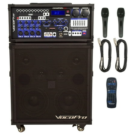 VocoPro Champion-REC Basic 200W 4-Channel Multi-Format Portable PA System with Digital Recorder