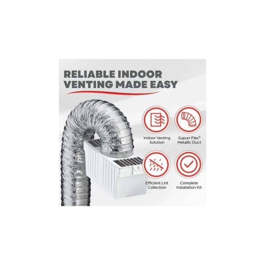 Dryer Lint Trap Kit for Electric Dryers, Indoor Venting with 4-Inch Diameter ...