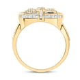 thumbnail image 3 of 10kt Yellow Gold 1 3/4 Cttw Natural Diamond Square Mens Ring, Men Size: 8-12, 3 of 4