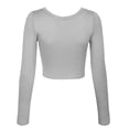thumbnail image 3 of KOGMO Womens Long Sleeve Crop Top Solid Round Neck T Shirt, 3 of 8