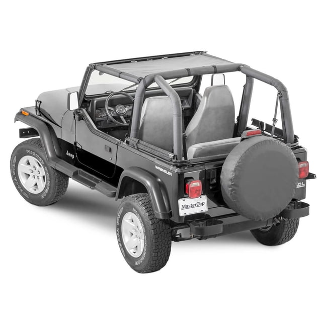 Sombrilla de malla con tapa MasterTop para Jeep Wrangler YJ 87-95, color negro