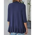 thumbnail image 2 of Womens Casual Lightweight Open Front Cardigans Soft 3/4 Sleeve Summer/Fall Ruffles Cardigan Shermie, 2 of 4