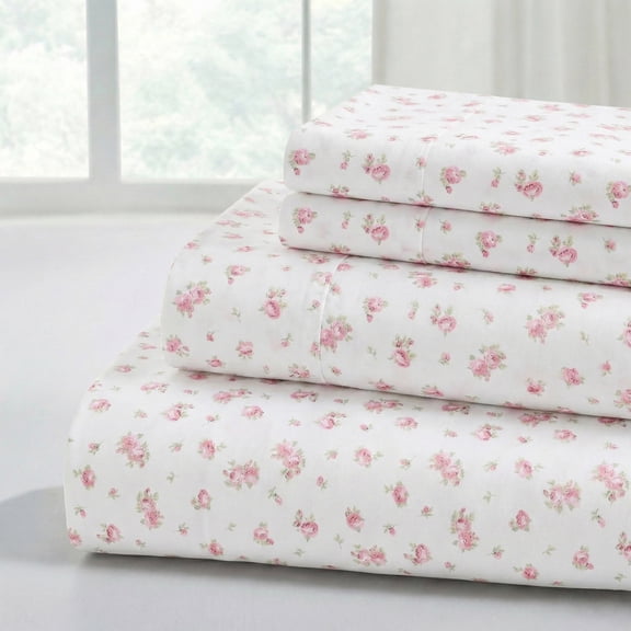 Modern Threads 3-Piece Sweet Rose Silky Soft Microfiber Adult Sheet Set, Ivory, Twin