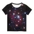 thumbnail image 2 of Delliss Girl's Short Sleeve Tops Starry Sky Printed Summer Loose Casual T-Shirt Round Neck, 2 of 6