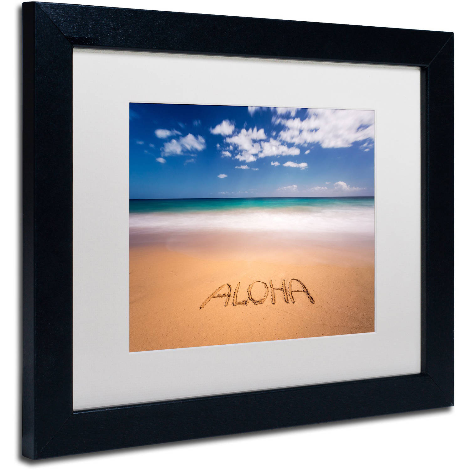 Trademark Fine Art 'Aloha' Canvas Art by Pierre Leclerc, White Matte, Black Frame