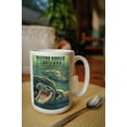 thumbnail image 2 of 15 fl oz Ceramic Mug, Baton Rouge, Louisiana, Alligator Scene, Dishwasher & Microwave Safe, 2 of 3