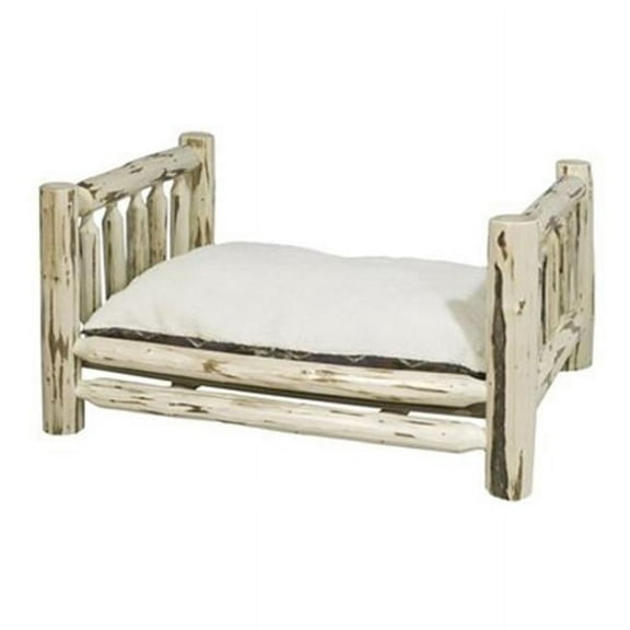 Pet Bed with 30'' x 40'' Mattress - Clear Lacquer