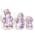thumbnail image 3 of Lilixerw Christmas Snowman Figurine Set of 3 Purple Plaid with Hats Scarves Christmas Tree for Shelf Mantel Holiday Seasonal Home Decoration, 3 of 6