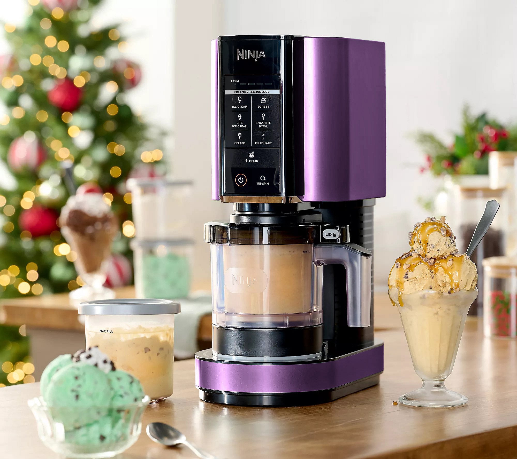 Ninja NC301 CREAMi Ice Cream Maker, Purple, Corded Electric, Residential