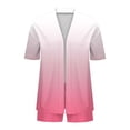 thumbnail image 5 of Women Two Piece Outfits Sets,Women's 2 Piece Outfits Floral Print Summer Short Sleeve Thin Coat Tops Short Pant Set Outfits, 5 of 6