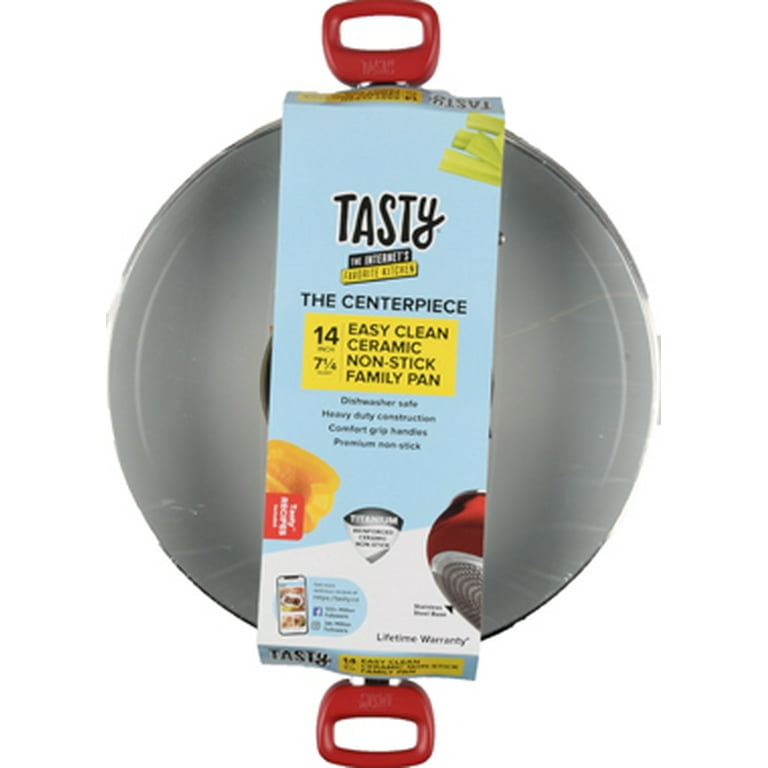 Tasty 4Qt Saute Pan - Titanium Ceramic Non-Stick - Red 