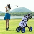 thumbnail image 6 of Gymax 4 Wheels Folding  Golf Push Cart W/ Adjustable Handle Foot Brake Blue, 6 of 10