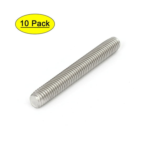 Unique Bargains M8 x 60mm 1.25mm Pitch 304 Stainless Steel Fully Threaded Rods Fasteners 10Pcs