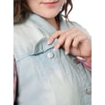 thumbnail image 6 of Unique Bargains Women's Plus Size Chest Pockets Single Breasted Denim Sleeveless Jacket, 6 of 6