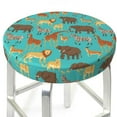 thumbnail image 3 of KLL Cute Animals Round Bar Chair Cushion Cover 14 inch ,Bar Stool Protector with Elastic, Soft Washable, 3 of 6