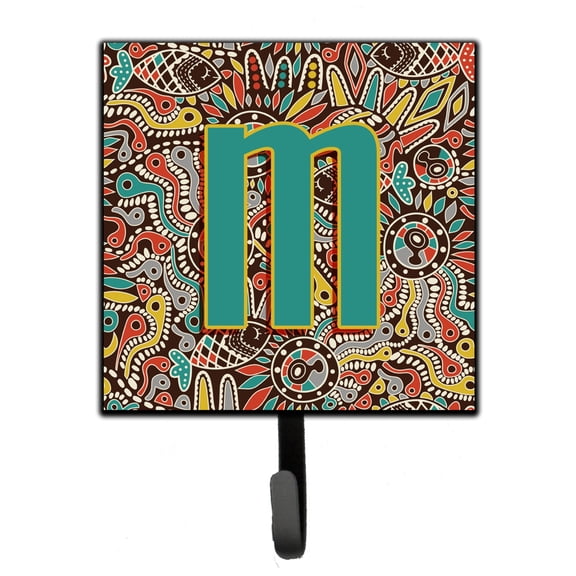 Letter M Retro Tribal Alphabet Initial Leash or Key Holder