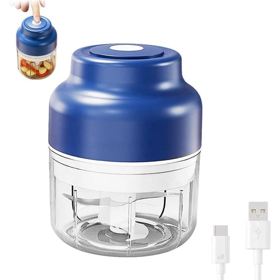 Electric Garlic Chopper, Mini Portable Veggie Chopper, Rechargeable Cordless Food Chopper for Fruits Vegetables, One Touch Operation, Easy Clean Kitchen Helper