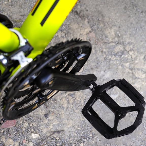 HOOWIFFY 1 Pair Aluminum Cycling Pedals for Mountain Bikes, Black Wide Design, Lightweight Bike Parts