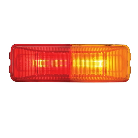 United Pacific Incandescent Rectangular Fender Mount Clearance/Marker Light - Amber & Red Lens, Model 31050