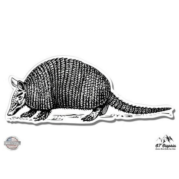 Armadillo Drawing - 3" Vinyl Sticker - For Car Laptop I-Pad Phone Helmet Hard Hat - Waterproof Decal