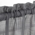 thumbnail image 2 of 3 Piece Rod Pocket Linen Semi Sheer Kitchen Window Curtain Tiers and Valance Set 36" Long, Grey., 2 of 5
