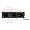 thumbnail image 3 of M.2 to SATA3.0 Adapter Card, PCB 6Gbps High Speed ASM1166 M.2 PCIE to SATA Expansion Card Support 6 SATA Devices, 3 of 7