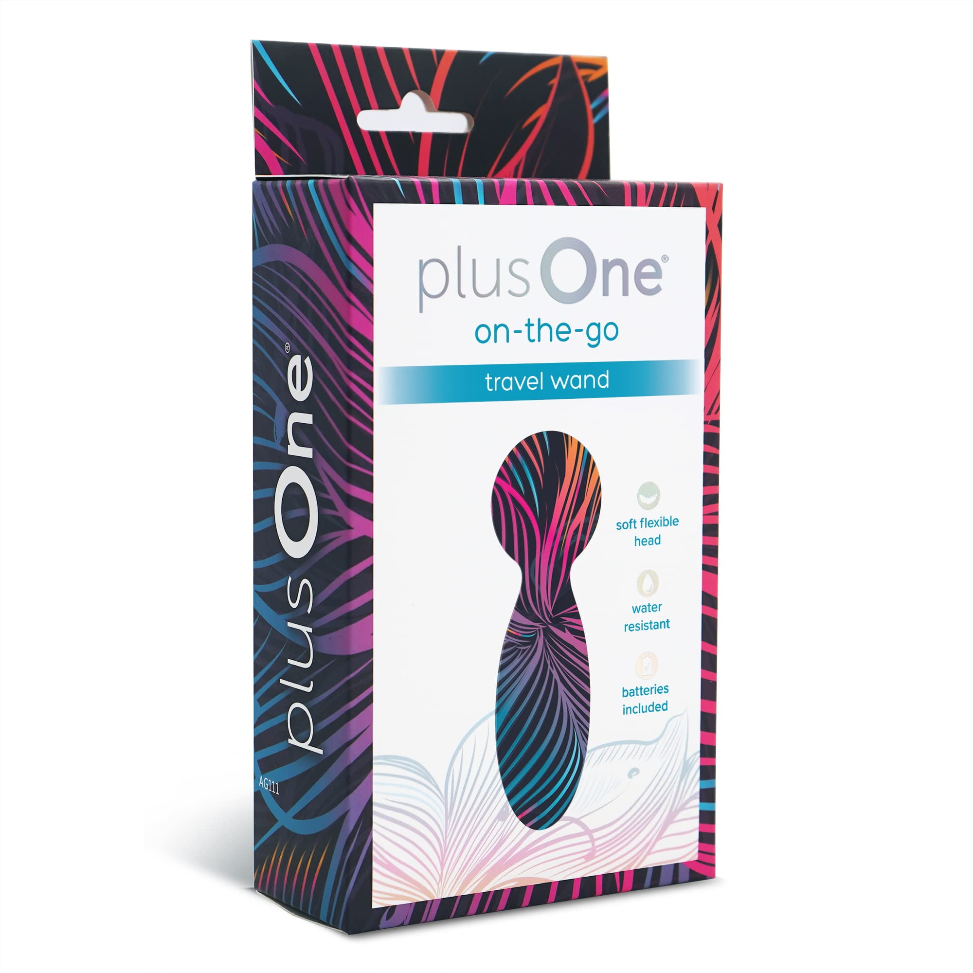 plusOne Mini Travel Vibrator Wand, Waterproof, Teal