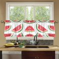 thumbnail image 4 of Yayeee Kitchen Curtains Tier Set of 2 Light Filtering 57"x24" Over Sink Window Panels, White Watermelon, 4 of 7